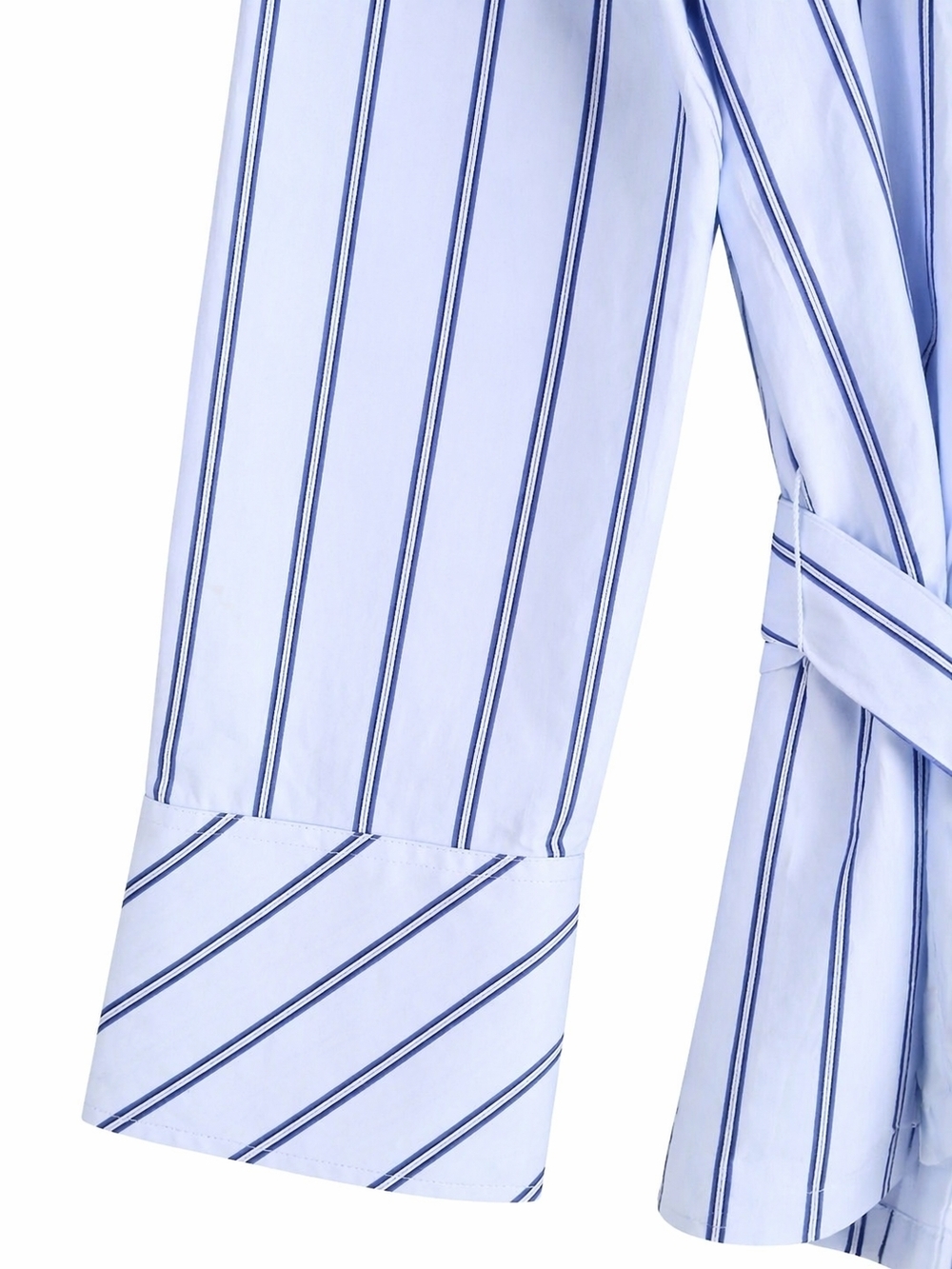 Banana Republic Blue Stripe Belted Tunic Top L NWT | Tailored Workwear Chic - Picture 8 of 16